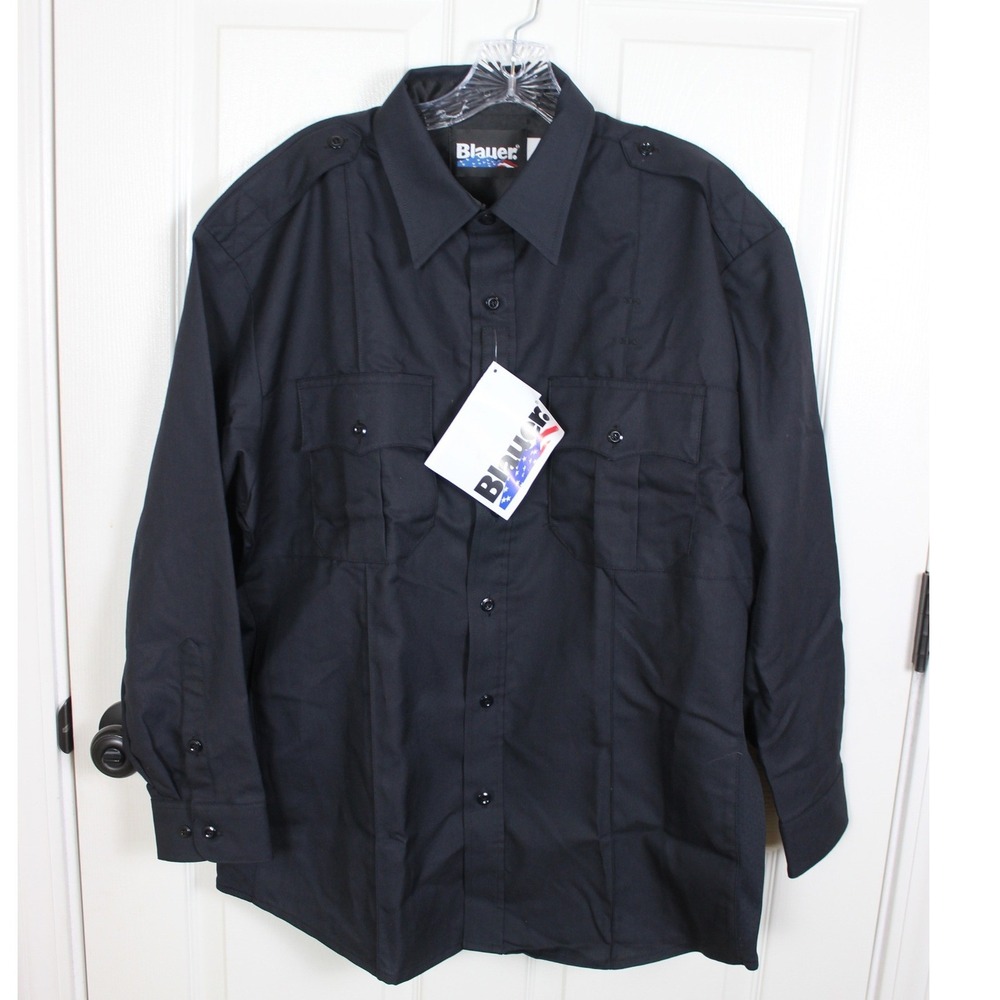 Blauer 8906 Long Sleeve Rayon Blend SuperShirt Dark Navy Mens 17 33 NWT
